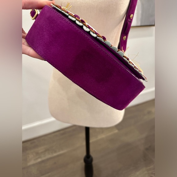 Collector’s Item (Rare Find) Roberto Cavalli purple suede beadded crossbody bag - Picture 4 of 13